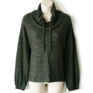 Tahari Cowl Neck Lightweight Knit Sweater Top L Heather Green -  50off3